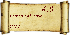 Andris Sándor névjegykártya