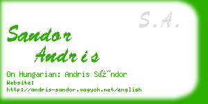 sandor andris business card